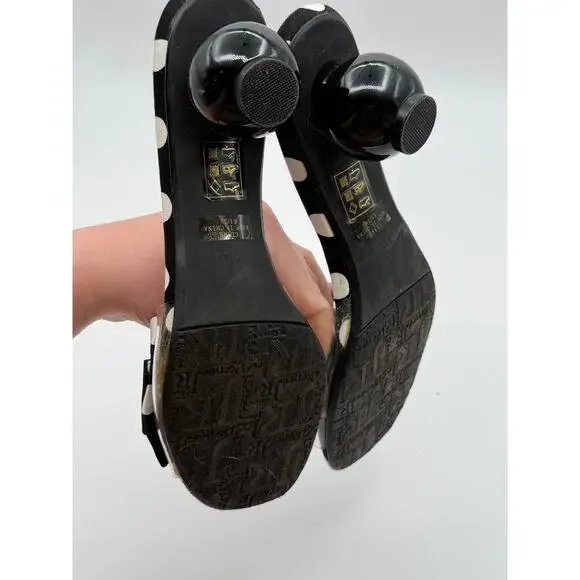 J. RENEE 1990s Vintage Mules Heels Polka Dot Soles, Lady Bug Size 6.5 - Picture 4 of 4